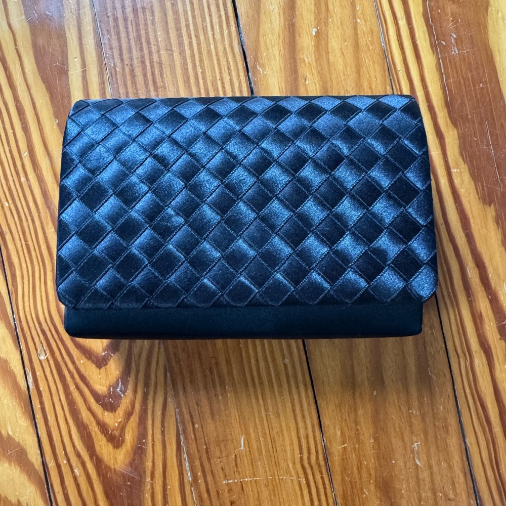 Elegant Black Woven Clutch